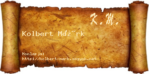 Kolbert Márk névjegykártya